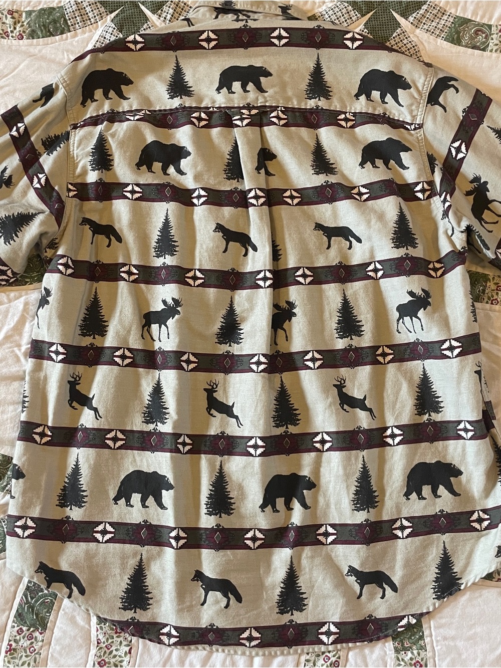 Vintage Woolrich Button Up Shirt Wildlife Pattern Extra Large Holiday Western - Picture 3 of 6